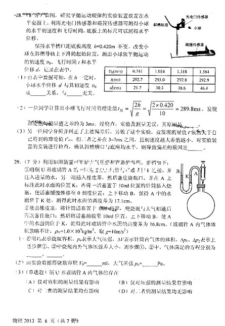 2013年高考上海物理试题【6】