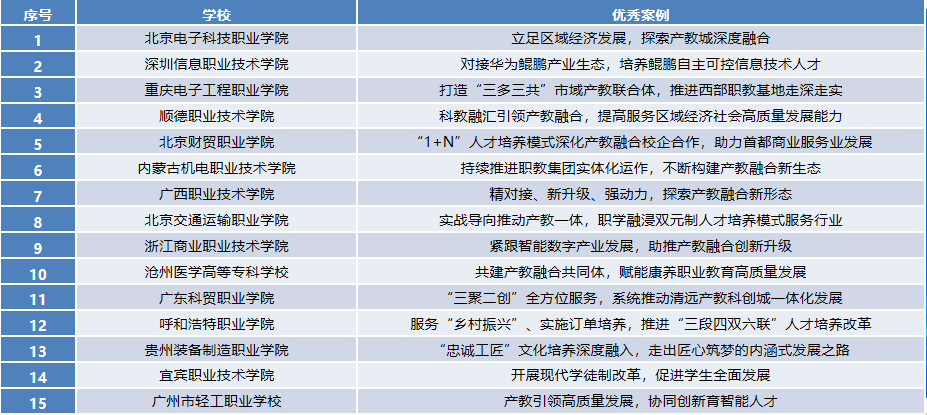 職業院校產教融合創新實踐案例