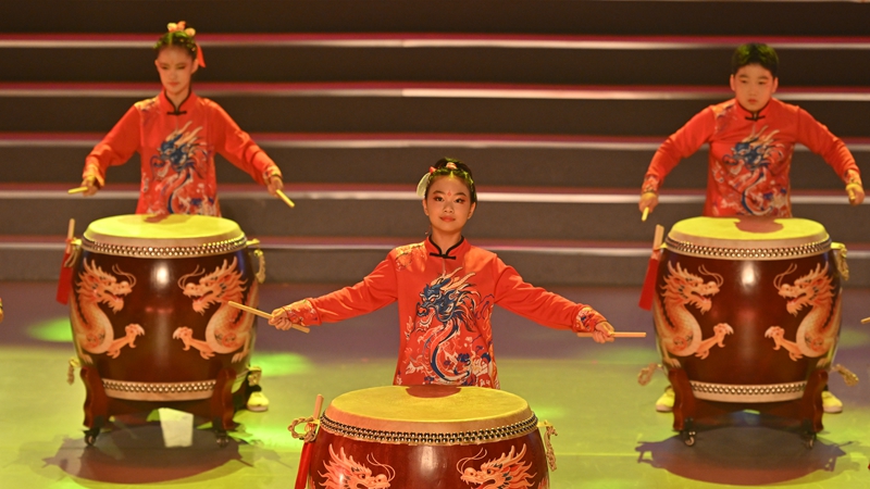 《少年強》節目匯集武術、中國鼓、扇子舞、太極單刀等表演。人民網記者 翁奇羽攝